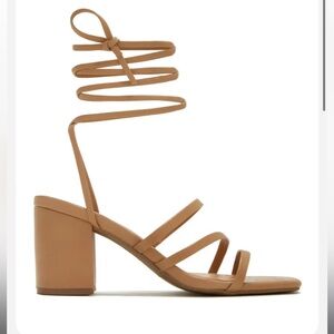 Strappy Lace Up Chunky Heels